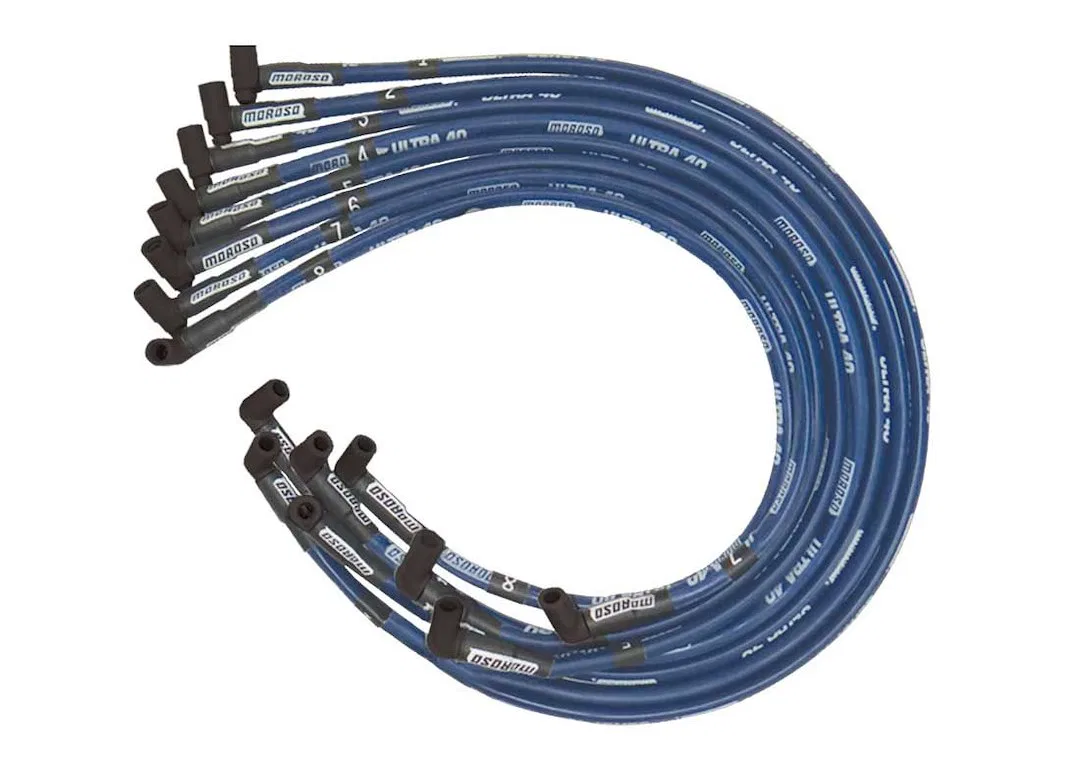 73616 – MOROSO Spark Plug Wire Set, For Use With Big Block Chevy/ Under The Headers Pre Assembled Blue 8.65 Millimete...